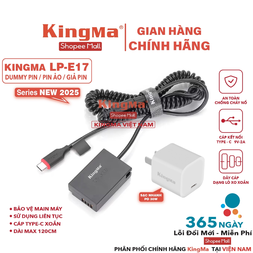 Pin Ảo/Giả Pin/Dummy. Combo Pin LP-E17 Và Củ Sạc Nhanh PD 30W Chính ...