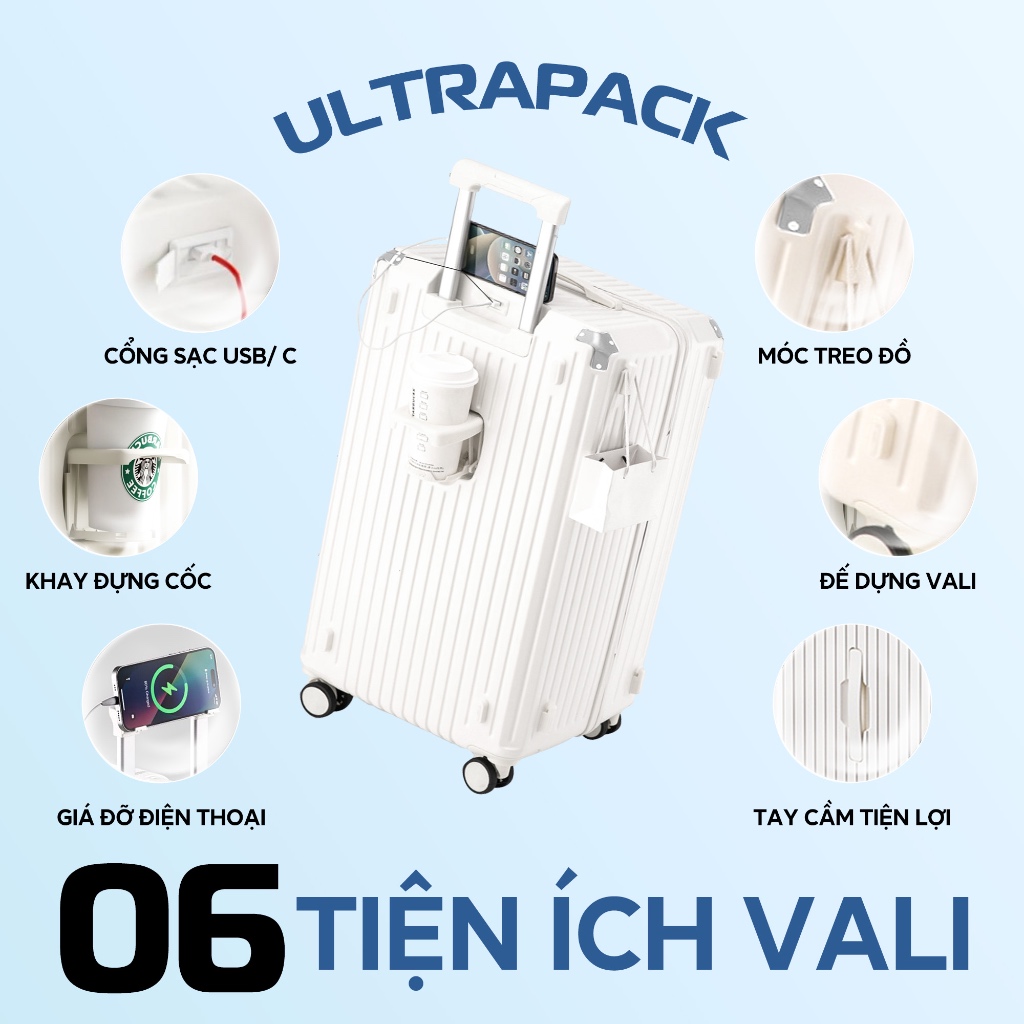 Ảnh Vali Bamozo Khung Nhôm ULTRAPACK Size 22/24/28 Cao Cấp Tăng Sức Chứa Hành Lý 3