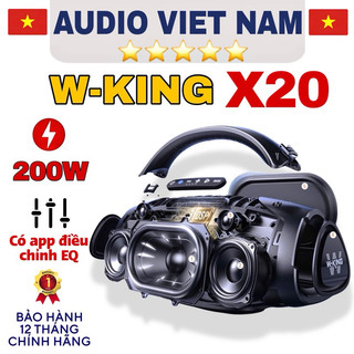 *LOA CAO CẤP* LOA WKING X20 công suất 200W RMS cấu hình 2.1 có app chỉnh EQ riêng biệt chức năng đồng bộ 2 loa, trạm sạc