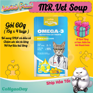 Pate Cho Mèo MRVET / Mr.vet Hộp 6/12/24 Gói 70G Bổ Sung Omega 3, Vitamin, L-Lysine Điều Hòa Tiêu Hóa, Tăng Đề Kháng
