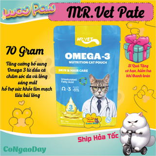 Pate Cho Mèo MRVET / Mr.vet Hộp 6/12/24 Gói 70G Bổ Sung Omega 3, Vitamin, L-Lysine Điều Hòa Tiêu Hóa, Tăng Đề Kháng
