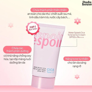 Kem Chống Nắng Espoir Water Splash Cica Tone Up Sun Cream SPF50+ PA++++ 60ml Duduhouse