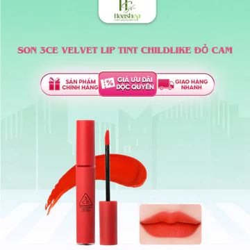 Son 3CE Velvet Lip Tint Childlike Đỏ Cam
