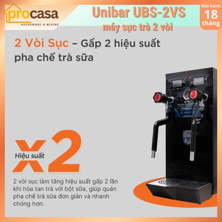 Máy sục trà sữa áp suất cao Unibar UBS-2VS - 2 vòi sục