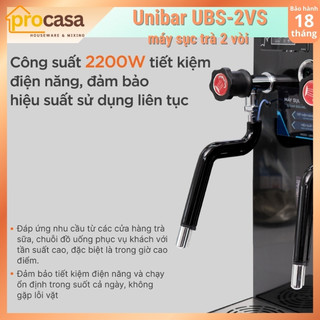 Máy sục trà sữa áp suất cao Unibar UBS-2VS - 2 vòi sục