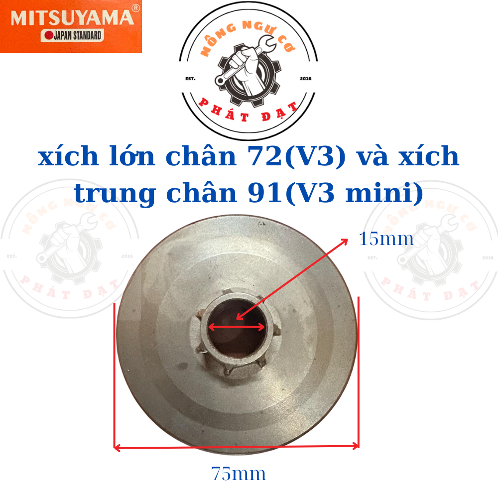 Bộ bố côn + Chuông + Đồng tiền cưa xích 5200_5800 MITSUYAMA bắt nhanh, bám tốt, bền bỉ
