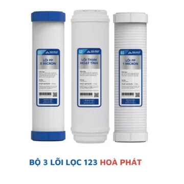 Bộ 3 Lõi Lọc Hòa Phát 123 - Hàng chính hãng - Dùng thay cho máy lọc nước RO