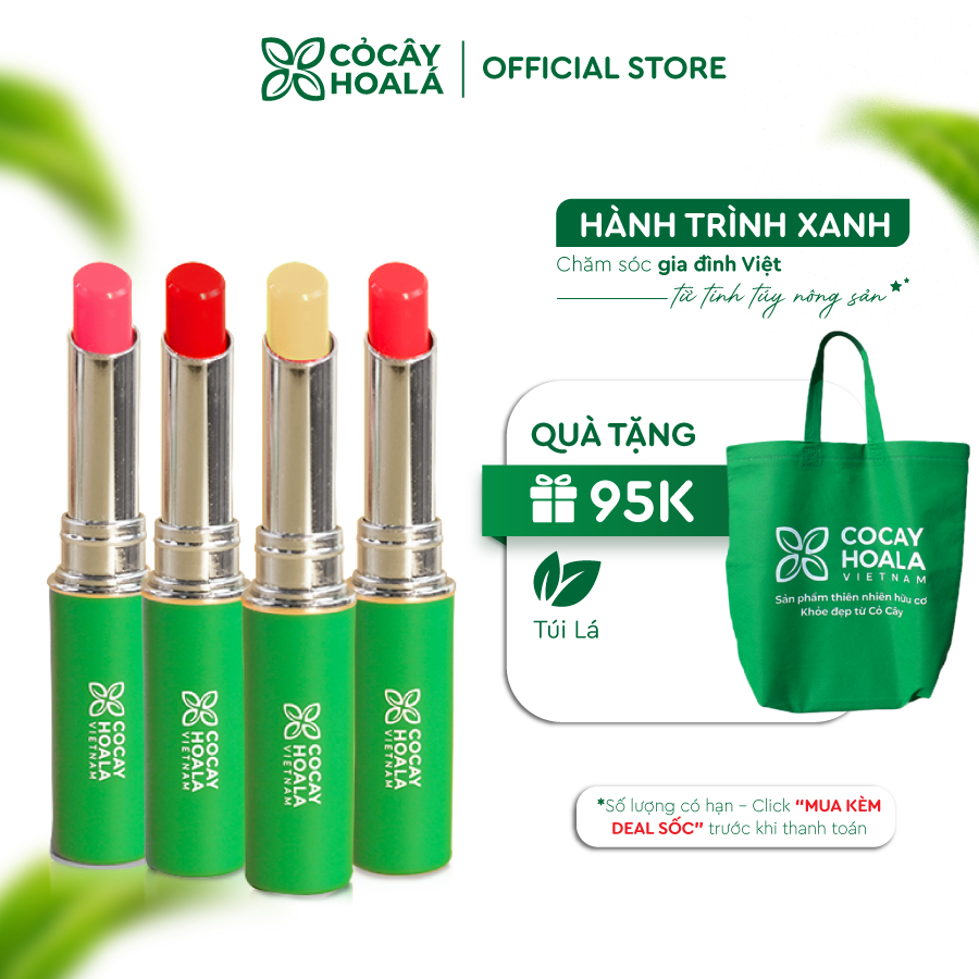 Ảnh Son dưỡng hồng môi, mềm mịn, mọng nước, giảm thâm môi 3M Cỏ Cây Hoa Lá - 1.5g 1