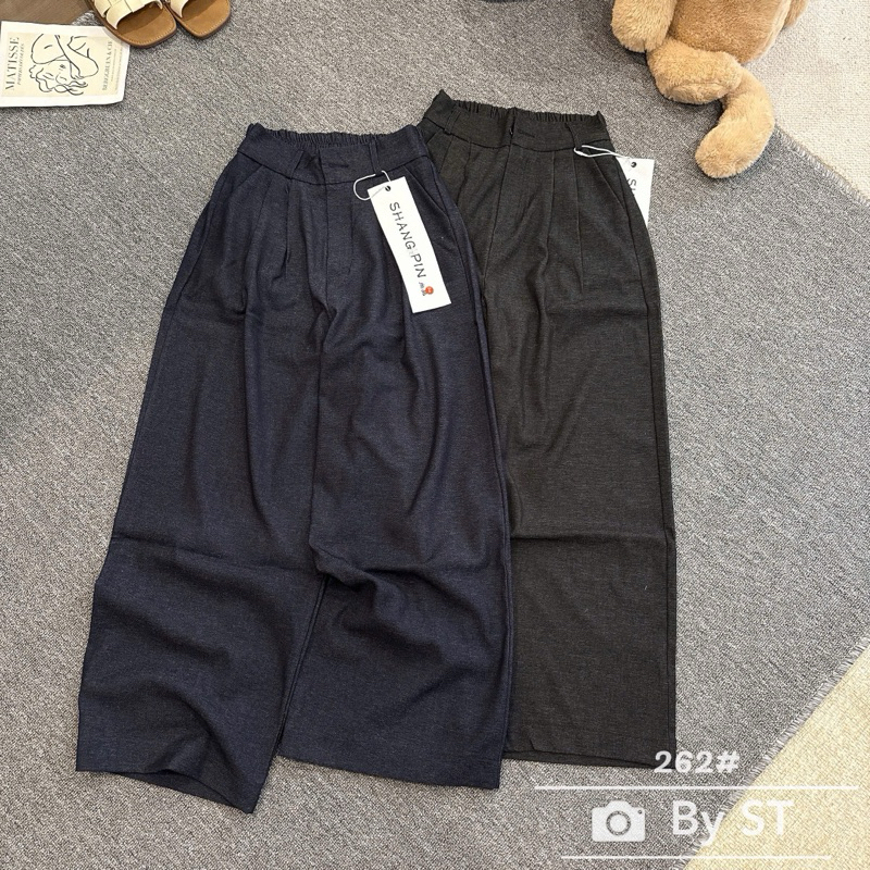 Quần Jeans Lạnh Ống Rộng From Suông Eo Cao Chất Vải Mềm Chống Nhăn Basic Hàn Quốc SANA CLOSET #262