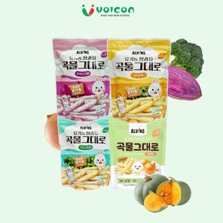 Bánh gạo ăn dặm ALVIN hữu cơ cho bé 6m ,hình dạng que dễ dàng cầm nắm và khoá zip bảo quản dễ dàng