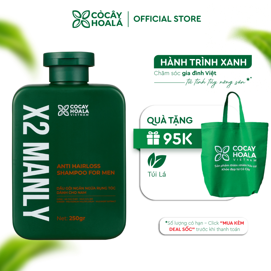 Ảnh Dầu Gội Thảo Dược Cỏ Cây Hoa Lá Dành Cho Nam X2 Manly 250g Ngăn Ngừa Rụng Tóc 1