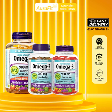 Viên Uống Omega3, Viên Uống Dầu Cá Hỗ Trợ Sức Khỏe Webber Naturals Triple Strength Omega-3 / Omega-3 With CoQ10
