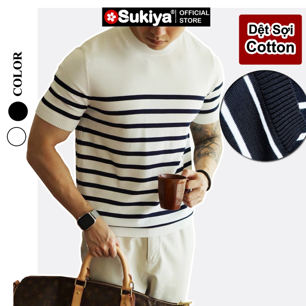 Ảnh Áo Len Dệt Kim Cổ Tròn Nam BASIC SUKIYA Chất Sợi Cotton Cao Cấp Mềm Mịn Thoáng Mát AL80 1