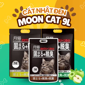 Cát Nhật đen cho mèo, Cát Nhật đen Mooncat vệ sinh cho mèo khử mùi, vón cục, thấm hút nhanh
