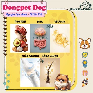 Hạt DONGPET DOG 10KG 4 Topping Hạt Thịt Sấy Mix Topping Cao Cấp Đạm 22% - Hoàng Kim Petshop
