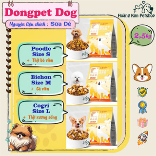 Hạt DONGPET DOG 10KG 4 Topping Hạt Thịt Sấy Mix Topping Cao Cấp Đạm 22% - Hoàng Kim Petshop