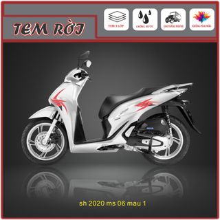 Tem rời xe Sh 2020 mẫu 3 sọc kẻ đa màu với decal 3 lớp