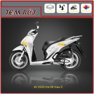 Tem rời xe Sh 2020 mẫu 3 sọc kẻ đa màu với decal 3 lớp