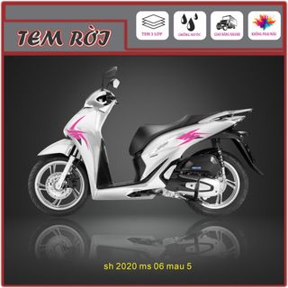 Tem rời xe Sh 2020 mẫu 3 sọc kẻ đa màu với decal 3 lớp