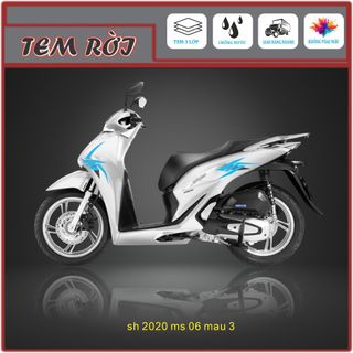 Tem rời xe Sh 2020 mẫu 3 sọc kẻ đa màu với decal 3 lớp