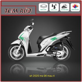 Tem rời xe Sh 2020 mẫu 3 sọc kẻ đa màu với decal 3 lớp