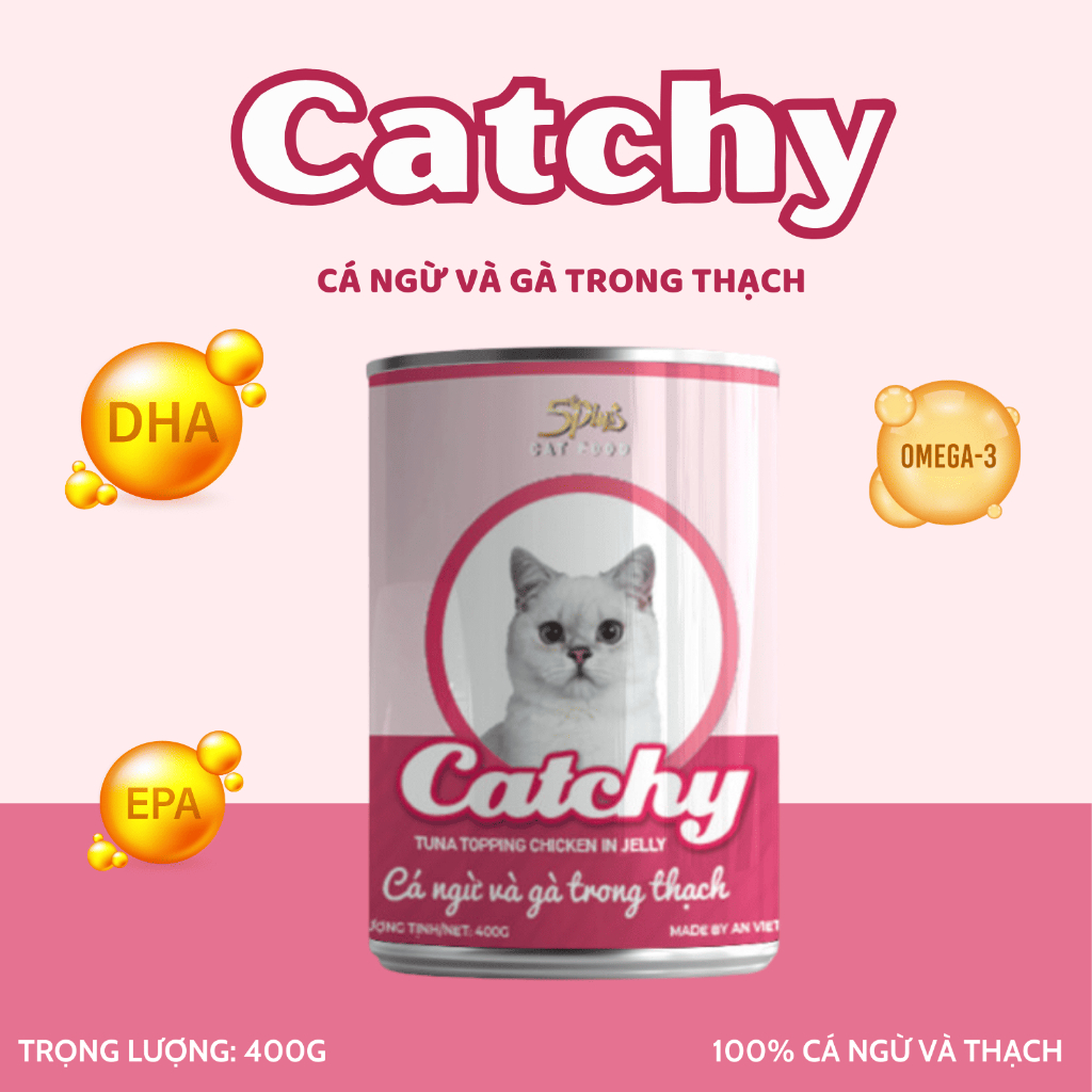 [COMBO 4 LON] Pate CATCHY lon 400g dành cho mèo mọi lứa tuổi