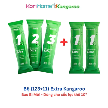 (Tặng gông) Combo 5 Lõi Lọc Thô Kangaroo (123+11) hoặc 4 lõi (123+1) Có Thể Dùng Trong 1 Năm, Bộ lõi lọc nước Kangaroo