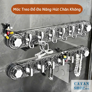 Thanh Móc Nam Châm 5 Móc Dùng Treo Đồ Đa Năng Không Cần Ốc Vít Khoan Tường, Thanh 5 Móc Chân Không