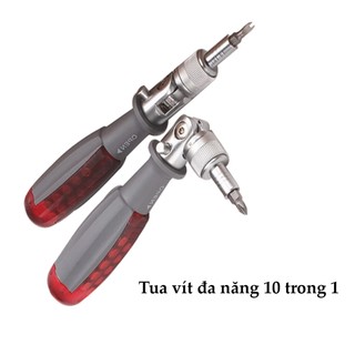 Tua vít đa năng 10 trong 1 đa góc gập được 180 độ hãng KAPUSI Japan K-9202 , thép CR-V 6150, BH 12 tháng