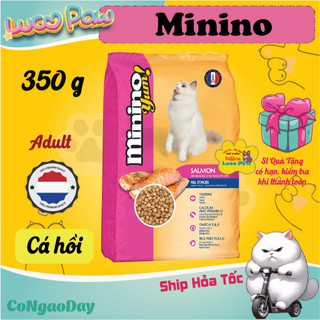 Hạt Minino Yum Hải Sản, Cá Hồi, Mực , Cá Ngừ [ 350g - 480g ] -  Thức Ăn Hạt Cho Mèo Mọi Lưới Tuổi