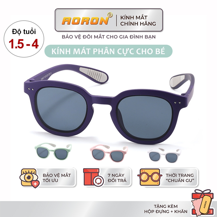Ảnh Kính Mát Cho Bé AORON Gọng Vuông Tròn Chống Tia UV Bảo Vệ Mắt Màu Sắc Dễ Thương Tròng Phân Cực Cho Bé Trai Bé Gái AK163 1