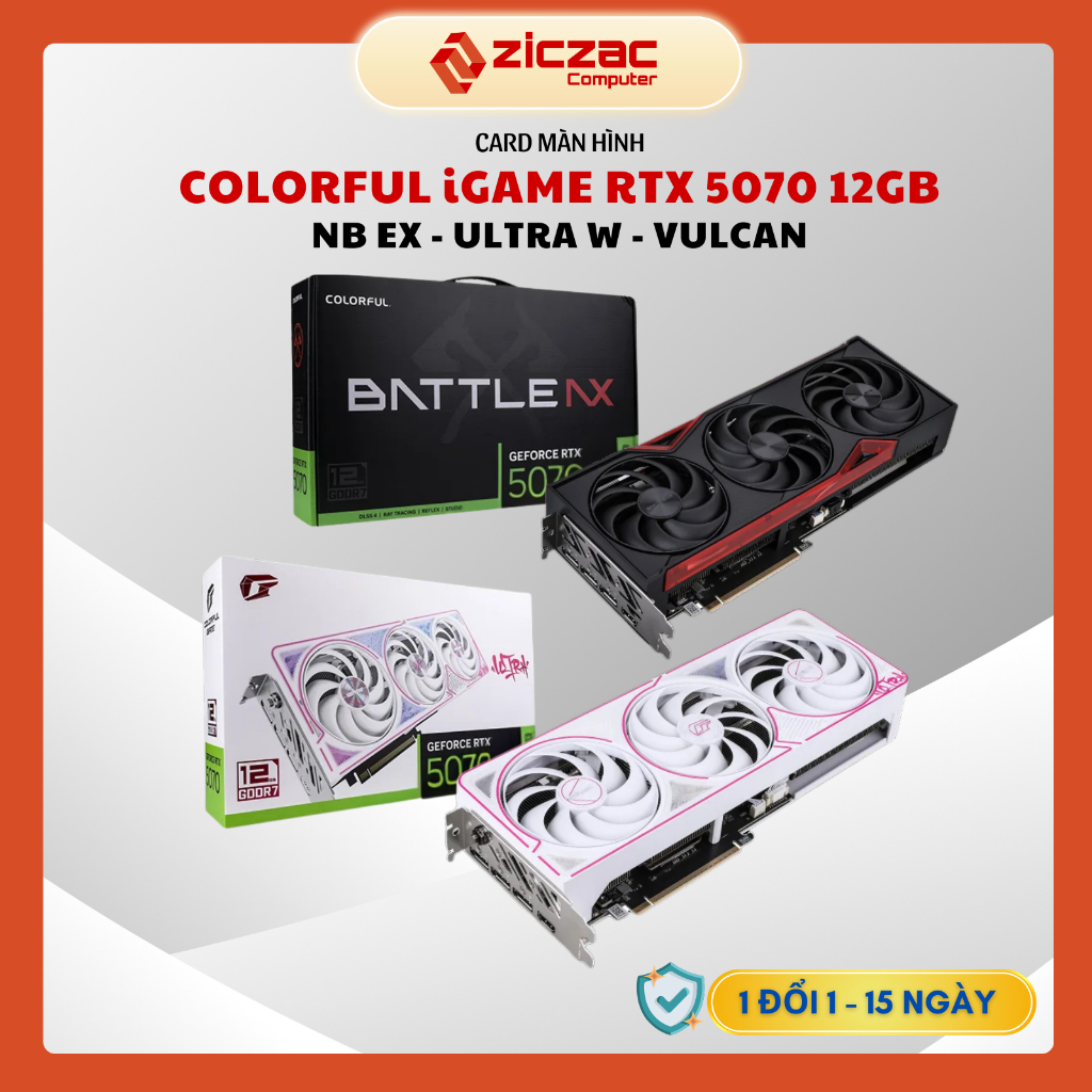 VGA Colorful iGame RTX 5070 NB EX | Ultra White OC | Vulcan OC 12GB ...