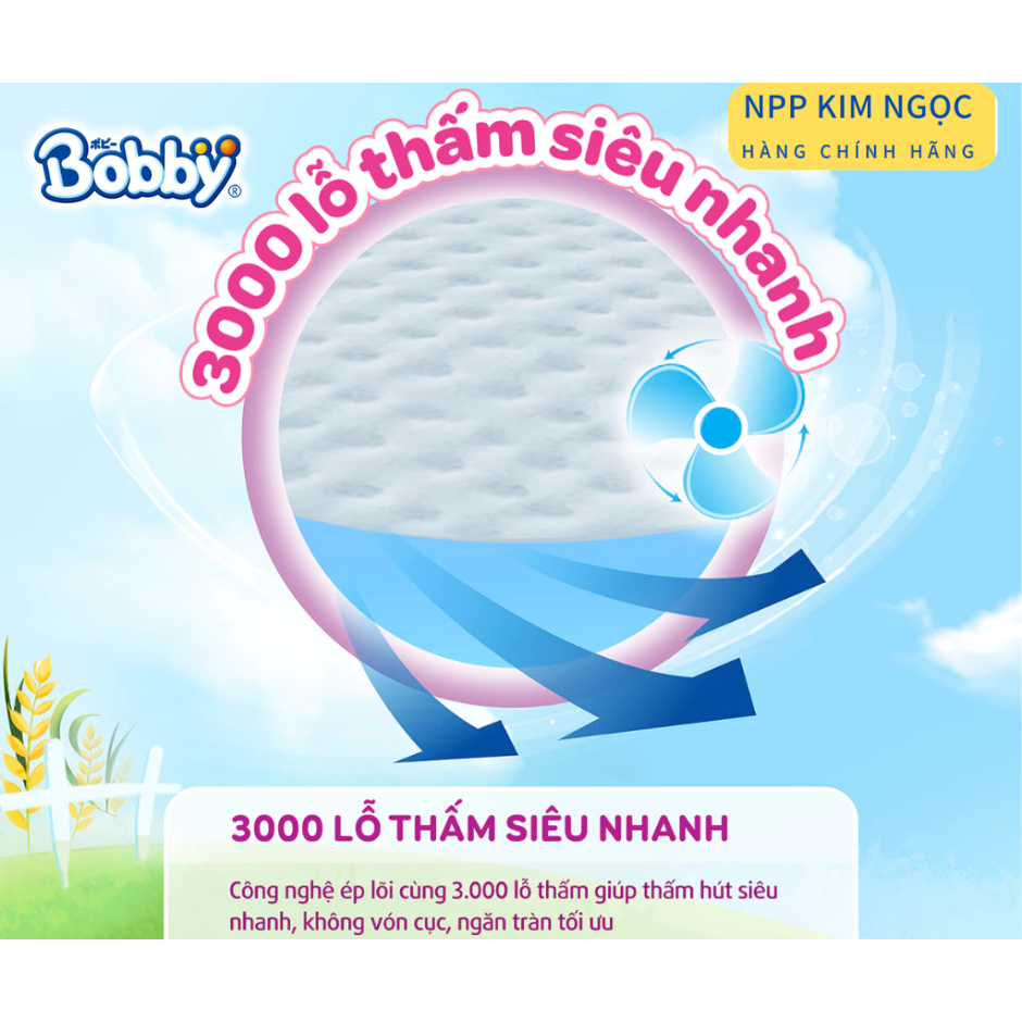 [MUA 8 GÓI BẤT KỲ TẶNG QUÀ] Tã/Bỉm quần Bobby siêu khô thoáng mẫu mới M96/ L88/ XL74/ XXL68- Kim Ngọc