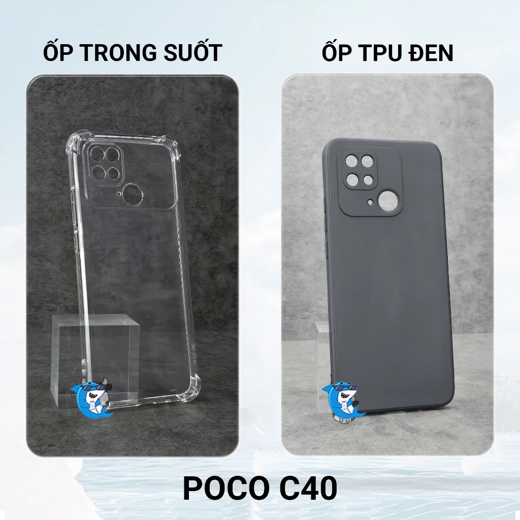 Ốp lưng Poco C40 bảo vệ cam điện thoại toàn diện cạnh vuông nhựa dẻo tpu bibi glass