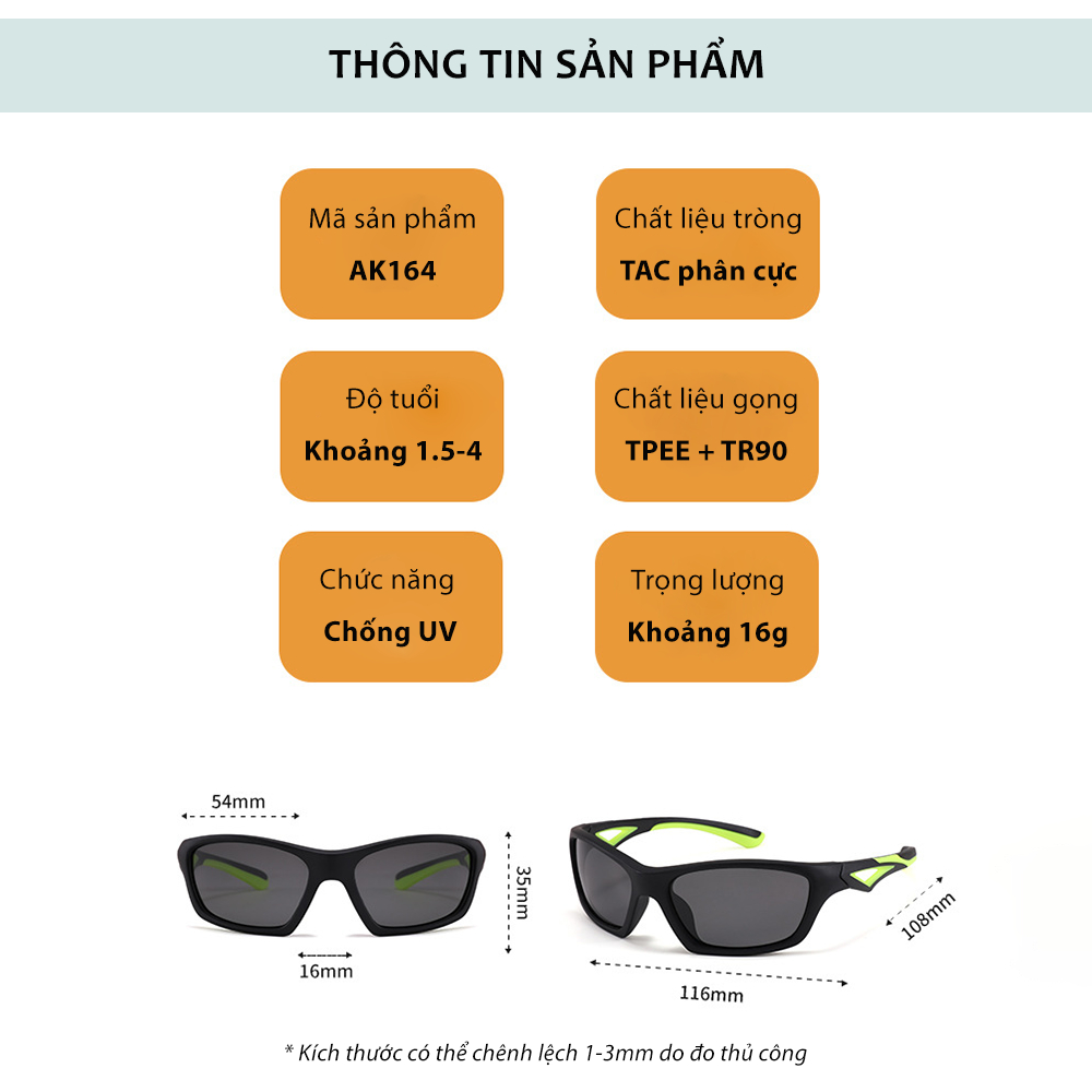 Ảnh Kính Mát Thể Thao Phân Cực Cho Bé Trai Gái AORON Chống Chói Bảo Vệ Mắt Hỗ Trợ Các Hoạt Động Thể Thao Ngoài Trời AK164 2