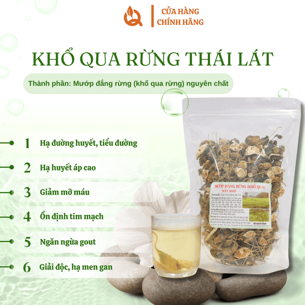Khổ qua rừng thái lát - Trà khổ qua rừng hỗ trợ huyết áp cao, mỡ máu tiểu đường Hương vị thơm đắng thanh ngọt hậu
