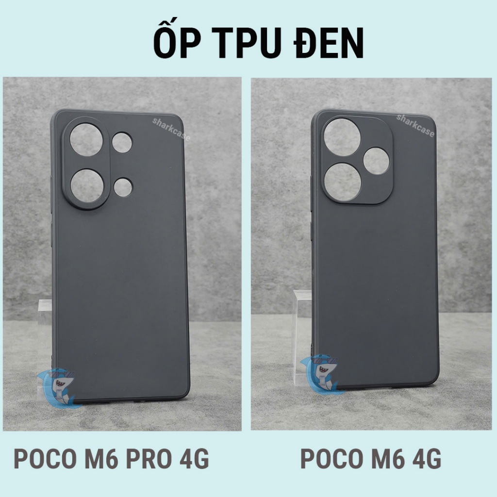 Ốp lưng Poco M6 Pro 4G bảo vệ cam điện thoại toàn diện cạnh vuông nhựa dẻo tpu bibi glass