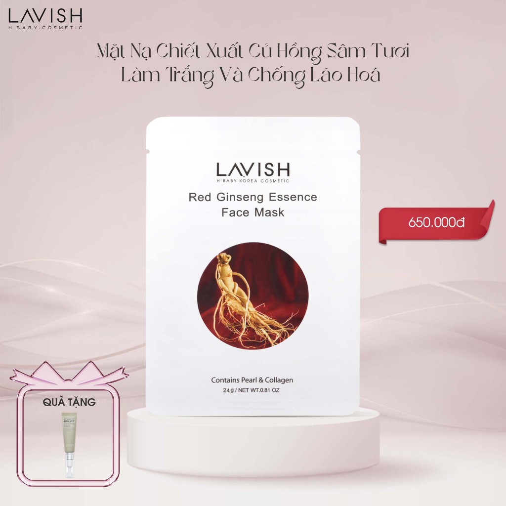 Ảnh MẶT NẠ HỒNG SÂM SIÊU DƯỠNG TRẮNG (10 MIẾNG) LAVISH H BABY 1