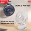 Quạt tích điện để bàn, kẹp bàn, kẹp xe đẩy, quạt mini F06 22000mAh 50 giờ liên tục, Có đèn