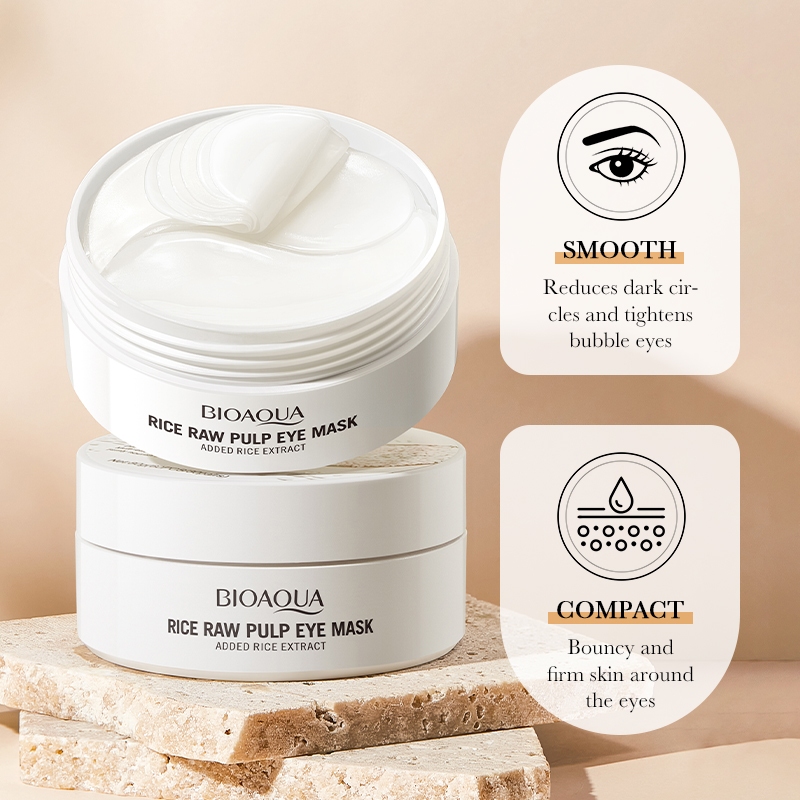 🎁【Mua 1 Tặng 1】Mặt Nạ Mắt Chiết Xuất Gạo thiên nhiên 80g(60 miếng) - Dưỡng Ẩm & Giảm Nếp Nhăn Giảm Thâm Quầng