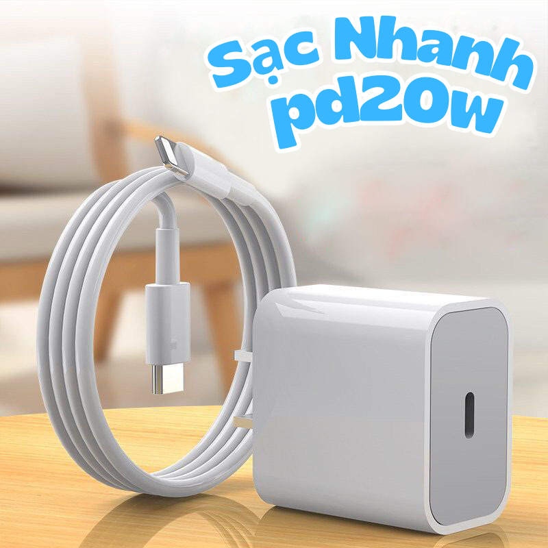 Bộ Sạc Nhanh PD 20w Cam Kết Chuẩn Dòng 20w 1P lên 1% Pin Củ cáp sạc nhanh lỗi 1 đổi 1 12 tháng