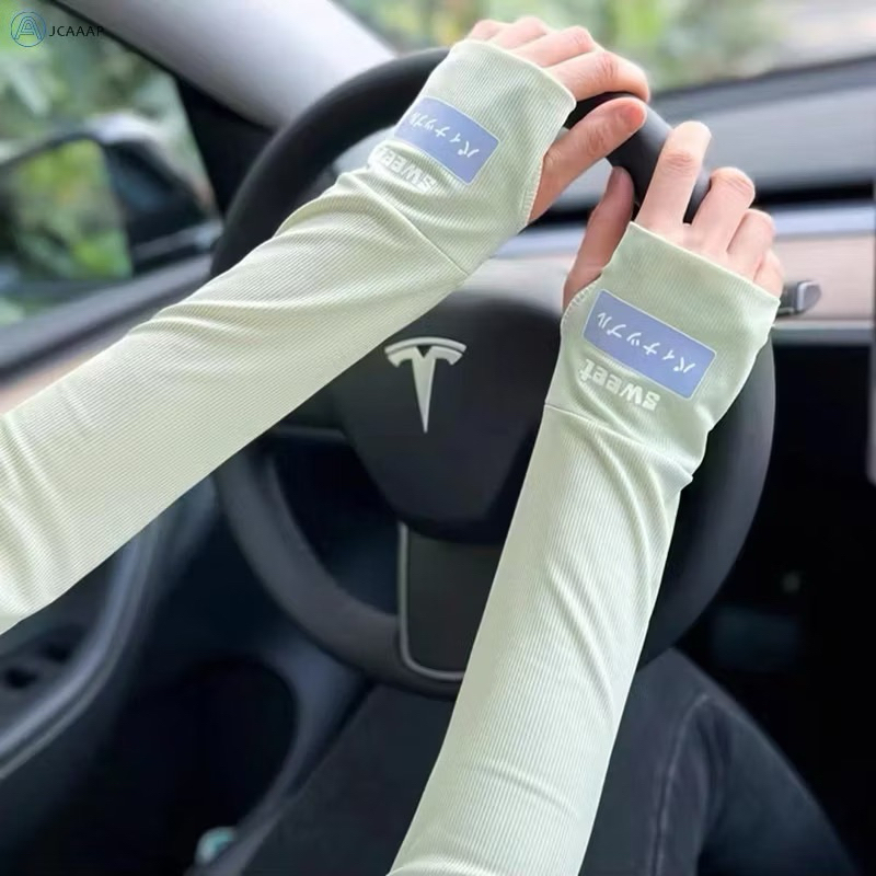Găng Tay Dài Chống Nắng Hở Ngón UNDERCOOL Thun Lạnh họa tiết nhật bản Chống Tia cực tím
