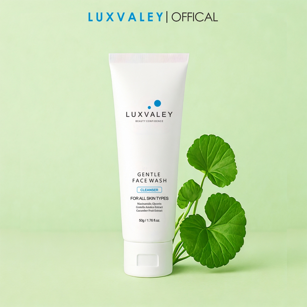 SỮA RỬA MẶT DƯỠNG TRẮNG DA NGĂN NGỪA MỤN LUXVALEY GENTLE FACE WASH CHIẾT XUẤT RAU MÁ DƯA LEO