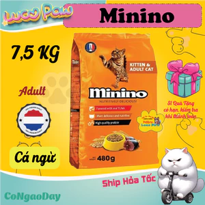 Minino CÁ NGỪ - BAO XÁ [ 7,5kg ] : Thức hạt ăn cho mèo __