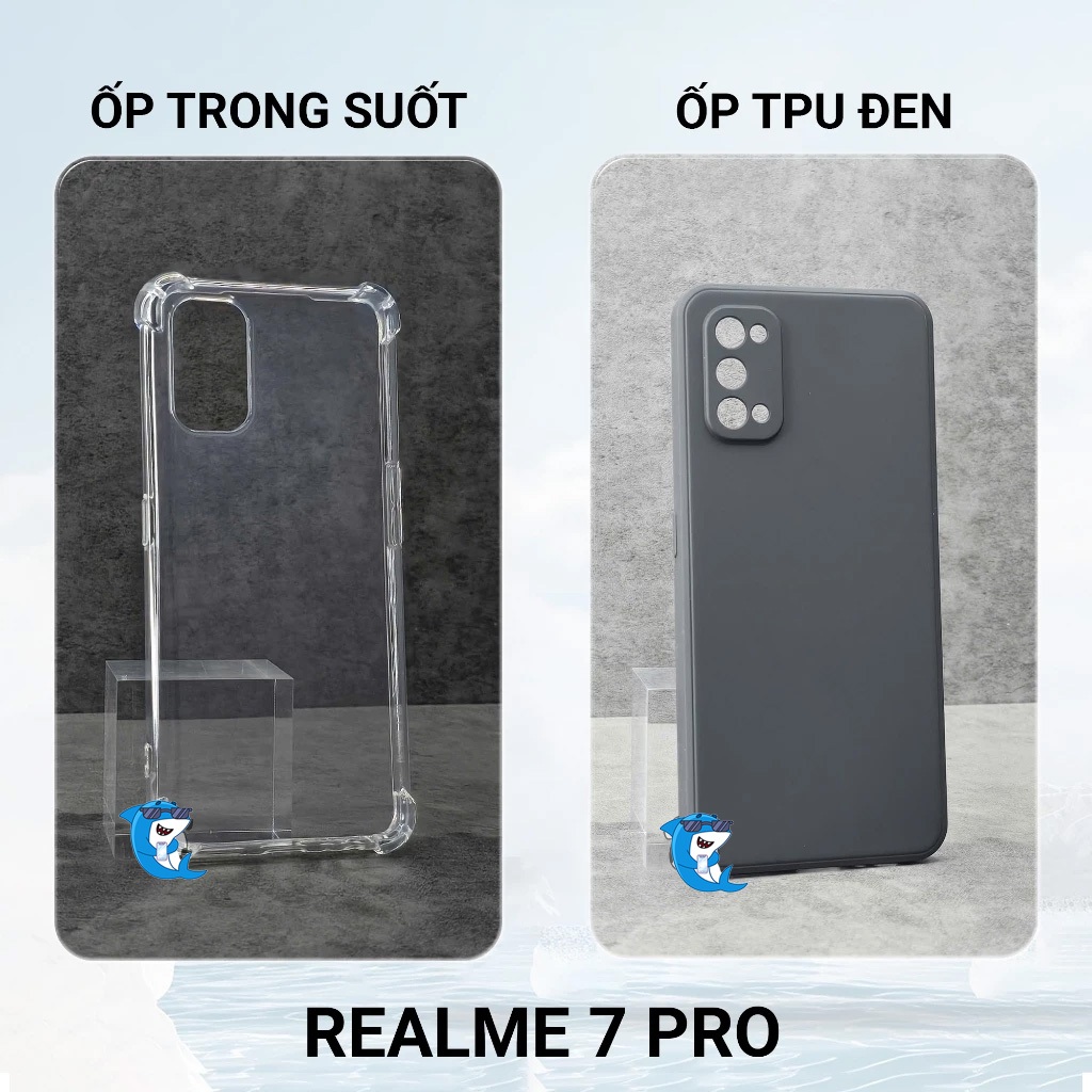 Ốp lưng Realme 7 / 7 Pro trong suốt silicon chống sốc va đập viền vuông bảo vệ cam điện thoại