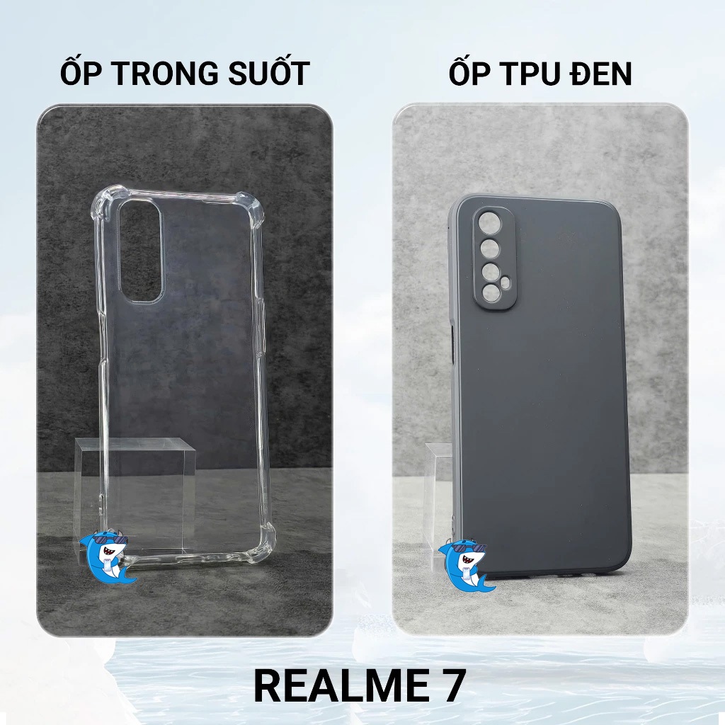 Ốp lưng Realme 7 / 7 Pro trong suốt silicon chống sốc va đập viền vuông bảo vệ cam điện thoại