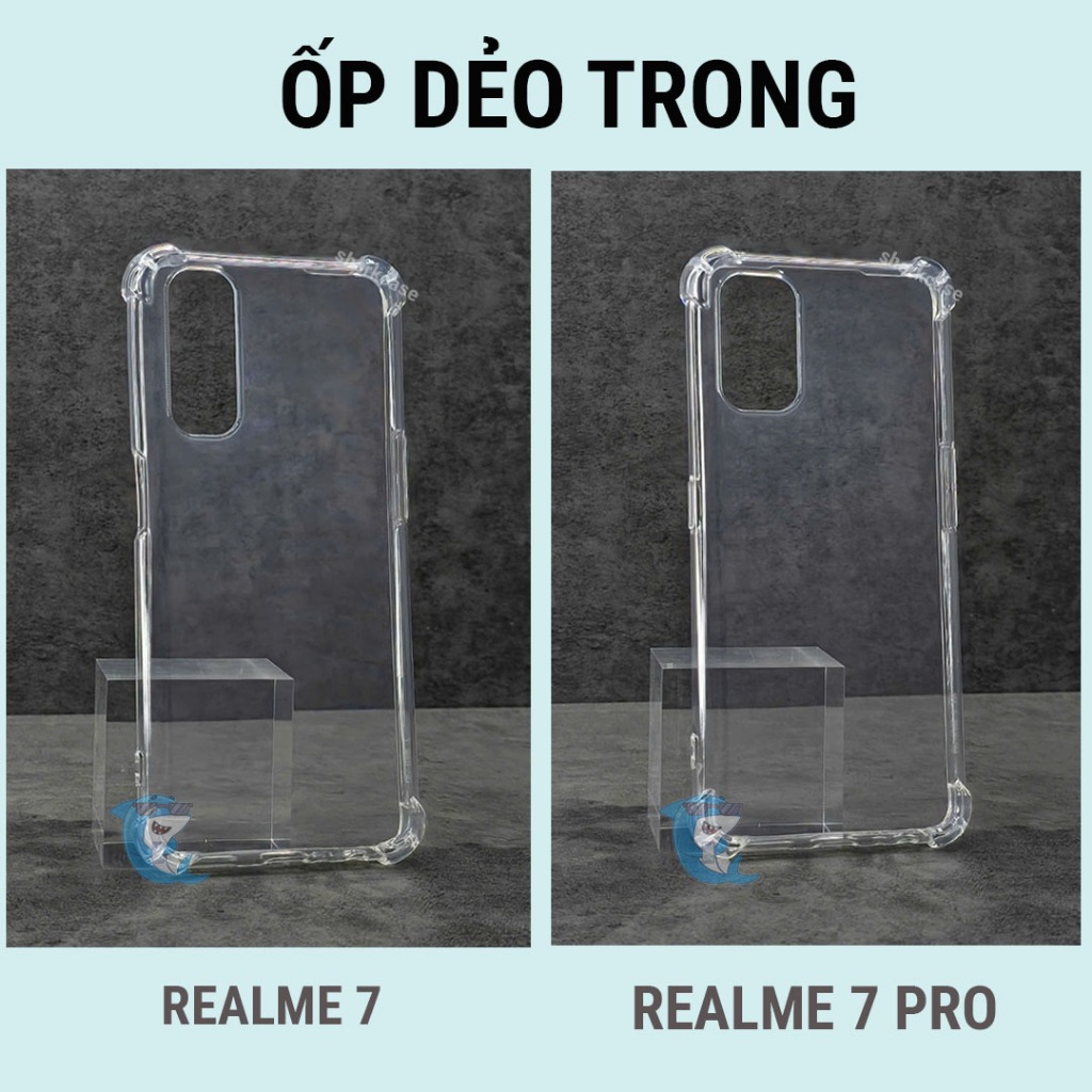 Ốp lưng Realme 7 / 7 Pro trong suốt silicon chống sốc va đập viền vuông bảo vệ cam điện thoại