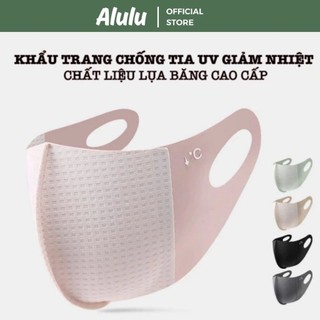 Khẩu Trang Chống Nắng Làm Mát Giảm Nhiệt Cao Cấp ,Khẩu Trang Lụa Băng Thiết Kế Tổ Ong Thoáng Khí UPF 50+