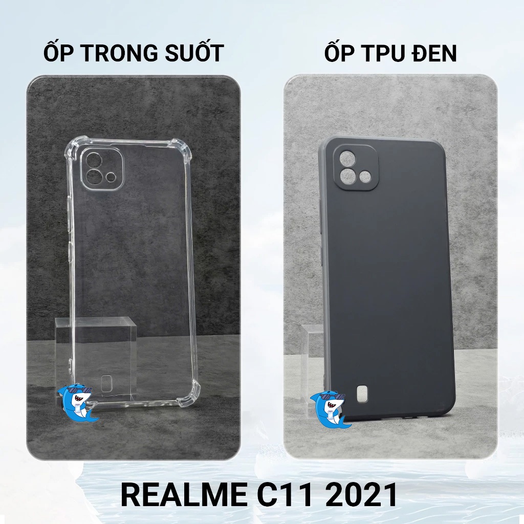 Ốp lưng Realme C11 2020 I 2021 / C20 / C20A  trong suốt silicon chống sốc viền vuông bảo vệ cam đt bibiglass