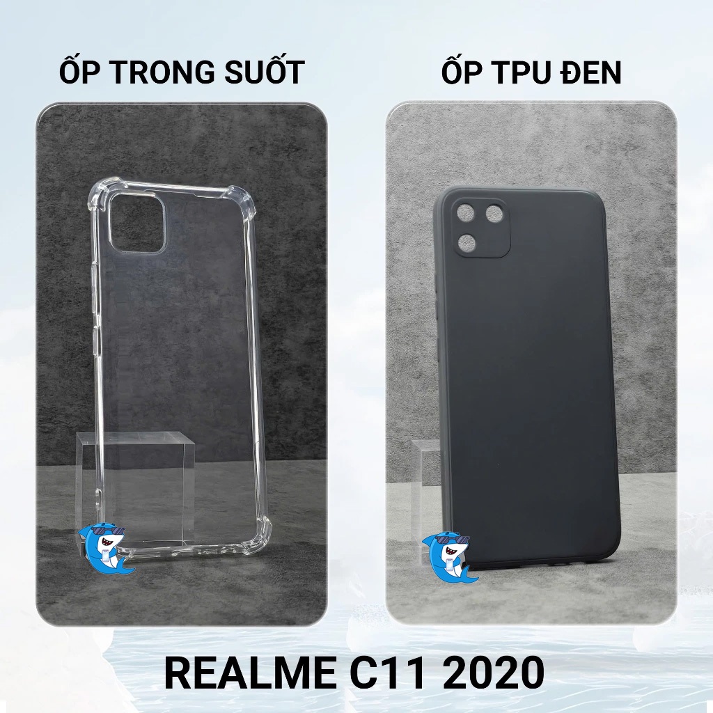 Ốp lưng Realme C11 2020 I 2021 / C20 / C20A  trong suốt silicon chống sốc viền vuông bảo vệ cam đt bibiglass